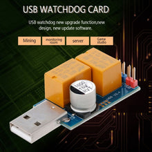 Load image into Gallery viewer, USB Watchdog Card Double Relay Unattended Automatic Restart Blue Screen Crash Timer Reboot for 24H Mining Server Gaming