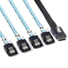 Load image into Gallery viewer, Mini SAS (SFF-8087) to 4 x SATA 7-Pin Female Forward Breakout 6Gbps Data Cable, Length: 50cm, SFF-8087 (Length: 50cm)