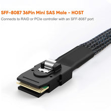 Load image into Gallery viewer, Mini SAS (SFF-8087) to 4 x SATA 7-Pin Female Forward Breakout 6Gbps Data Cable, Length: 50cm, SFF-8087 (Length: 50cm)
