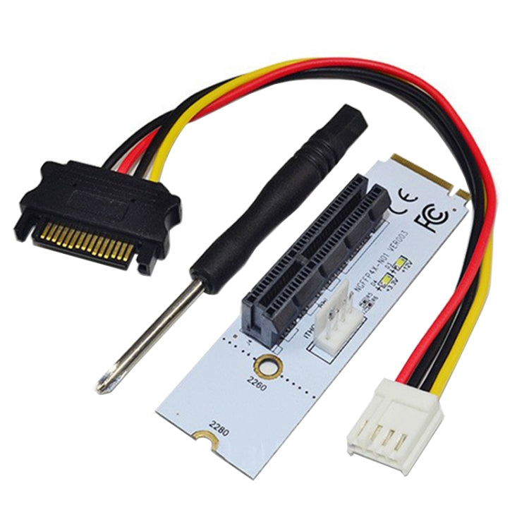 NGFF M.2 Key M to PCI-E 1X / 4X / 8X / 16X Graphics Card Mining Slot Adapter Riser Converter Card with LED, VER003
