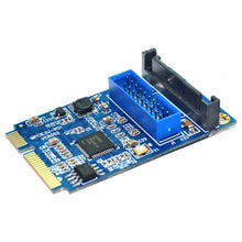 Load image into Gallery viewer, MINI PCI-E to USB 3.0 Front 19 Pin Desktop PC Expansion Card, 19 Pin Power