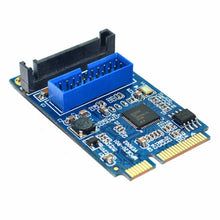 Load image into Gallery viewer, MINI PCI-E to USB 3.0 Front 19 Pin Desktop PC Expansion Card, 19 Pin Power