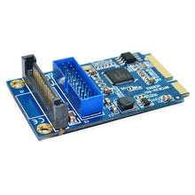 Load image into Gallery viewer, MINI PCI-E to USB 3.0 Front 19 Pin Desktop PC Expansion Card, 19 Pin Power