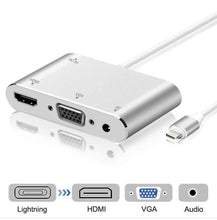 Load image into Gallery viewer, 3 in 1 8 Pin to HDMI / VGA / Audio Adapter