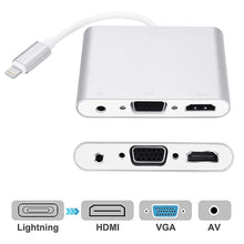 Load image into Gallery viewer, 3 in 1 8 Pin to HDMI / VGA / Audio Adapter