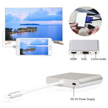 Load image into Gallery viewer, 3 in 1 8 Pin to HDMI / VGA / Audio Adapter