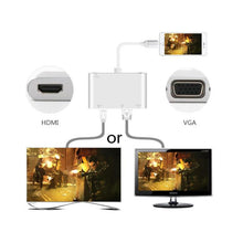Load image into Gallery viewer, 3 in 1 8 Pin to HDMI / VGA / Audio Adapter