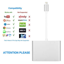 Load image into Gallery viewer, 3 in 1 8 Pin to HDMI / VGA / Audio Adapter
