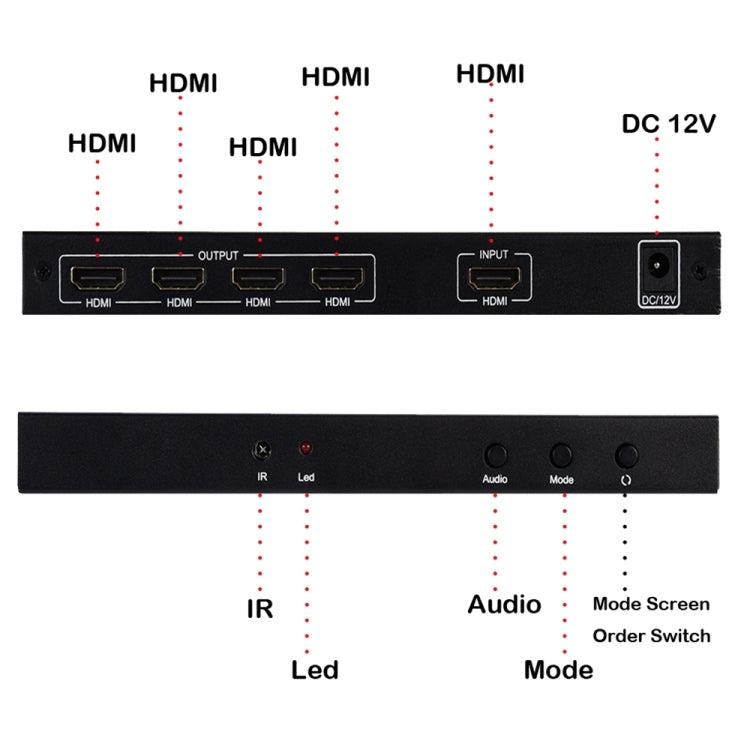 BT14 Ultra HD 4K x 2K 2X2 HDMI TV Wall Controller Multi-screen Splicing Processor, BT14 Ultra