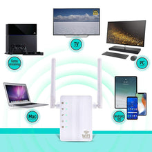 Load image into Gallery viewer, 300Mbps Wireless-N Range Extender WiFi Repeater Signal Booster Network Router with 2 External Antenna, EU Plug, 2 External Antenna (White), 2 External Antenna (Black)