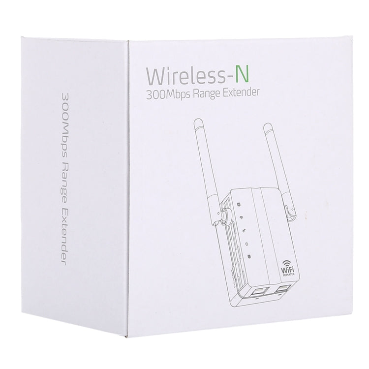 300Mbps Wireless-N Range Extender WiFi Repeater Signal Booster Network Router with 2 External Antenna, EU Plug, 2 External Antenna (White), 2 External Antenna (Black)