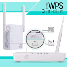 Load image into Gallery viewer, 300Mbps Wireless-N Range Extender WiFi Repeater Signal Booster Network Router with 2 External Antenna, EU Plug, 2 External Antenna (White), 2 External Antenna (Black)