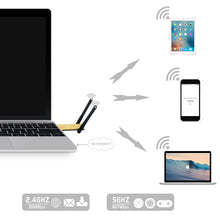 Load image into Gallery viewer, AC1200Mbps 2.4GHz &amp; 5GHz Dual Band USB 3.0 WiFi Adapter External Network Card with 2 External Antenna, AC1200Mbps USB 3.0
