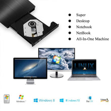 Load image into Gallery viewer, Brushed Texture USB 3.0 POP-UP Mobile External DVD-Rw DVD / CD Rewritable Drive External ODD &amp; HDD Device, Brushed Texture DVD(B)