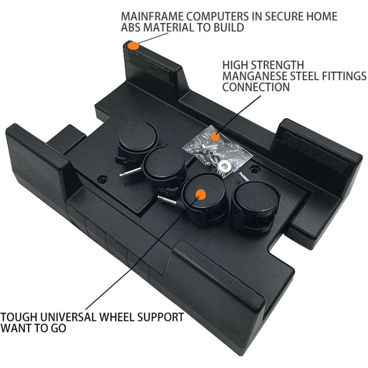 Computer Mainframe Host Adjustable Bracket  with Wheel, Size: S, H Type (Black), H Type (White)