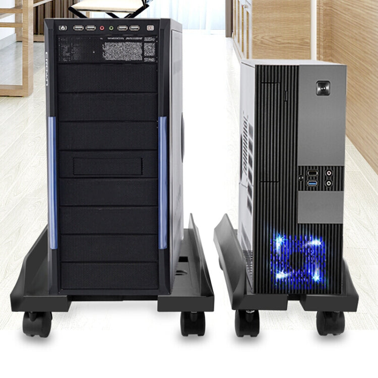 Computer Mainframe Host Adjustable Bracket  with Wheel, Size: S, H Type (Black), H Type (White)