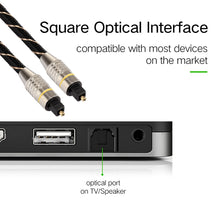 Load image into Gallery viewer, 10m OD6.0mm Gold Plated Metal Head Woven Net Line Toslink Male to Male Digital Optical Audio Cable, Length: 10m