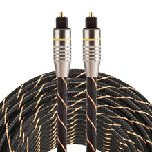 Load image into Gallery viewer, 15m OD6.0mm Gold Plated Metal Head Woven Net Line Toslink Male to Male Digital Optical Audio Cable, Length: 15m