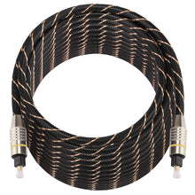 Load image into Gallery viewer, 15m OD6.0mm Gold Plated Metal Head Woven Net Line Toslink Male to Male Digital Optical Audio Cable, Length: 15m