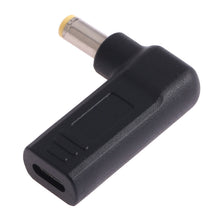 Load image into Gallery viewer, USB-C / Type-C Female to 5.5 x 2.5mm Male Plug Elbow Adapter Connector, 5.5 x 2.5mm Elbow