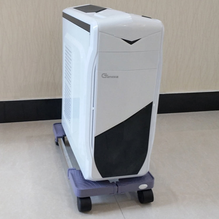 Computer Mainframe Host Adjustable Mobile Base Bracket with Wheel, 43-55cm Length Adjustable, 22-34cm Width Adjustable, H Type