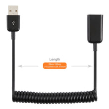 Load image into Gallery viewer, 1m USB-A Male to USB-A Female Spring Coiled Cable, AM to AF, Length: 1.0m