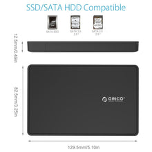 Load image into Gallery viewer, ORICO 2588US3 USB3.0 External Hard Disk Box Storage Case for 2.5 inch SATA HDD / SSD 9.5mm Laptop PC