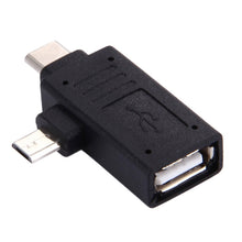 Load image into Gallery viewer, USB-C / Type-C Male + Micro USB Male to USB 2.0 Female Adapter, USB 2.0