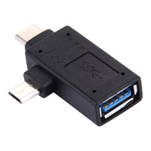 Load image into Gallery viewer, USB-C / Type-C Male + Micro USB Male to USB 3.0 Female Adapter, USB 3.0