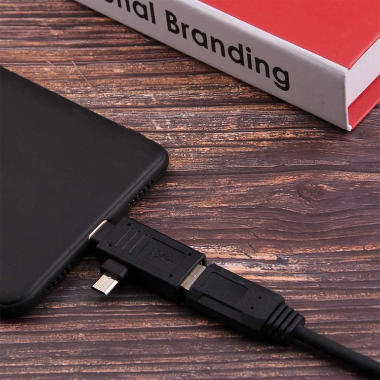 USB-C / Type-C Male + Micro USB Male to USB 3.0 Female Adapter, USB 3.0