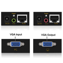 Load image into Gallery viewer, VGA &amp; Audio Extender 1920x1440 HD 100m Cat5e / 6-568B Network Cable Sender Receiver Adapter, Transmission Distance: 100m
