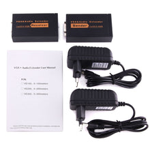 Load image into Gallery viewer, VGA &amp; Audio Extender 1920x1440 HD 100m Cat5e / 6-568B Network Cable Sender Receiver Adapter, Transmission Distance: 100m