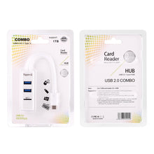 Load image into Gallery viewer, 2 in 1 USB 3.1 USB-C / Type-C to USB 2.0 COMBO 3 Ports HUB + TF Card Reader, 3 Ports USB+TF Card