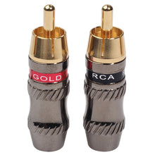 Load image into Gallery viewer, REXLIS TR026 2 PCS RCA Male Plug Audio Jack Gold Plated Adapter for DIY Audio Cable &amp; Video cable, RCA Male