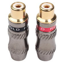 Load image into Gallery viewer, REXLIS TR026-1 2 PCS RCA Female Plug Audio Jack Gold Plated Adapter for DIY Audio Cable &amp; Video cable, RCA Female