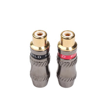 Load image into Gallery viewer, REXLIS TR026-1 2 PCS RCA Female Plug Audio Jack Gold Plated Adapter for DIY Audio Cable &amp; Video cable, RCA Female