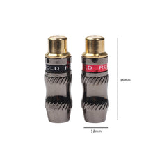 Load image into Gallery viewer, REXLIS TR026-1 2 PCS RCA Female Plug Audio Jack Gold Plated Adapter for DIY Audio Cable &amp; Video cable, RCA Female