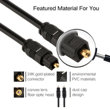 Load image into Gallery viewer, EMK 5m OD4.0mm Toslink Male to Male Digital Optical Audio Cable, Length: 5m