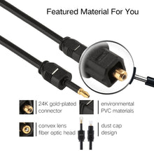Load image into Gallery viewer, 1m OD4.0mm Toslink Male to 3.5mm Mini Toslink Male Digital Optical Audio Cable, 1m