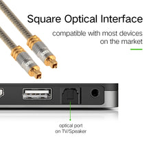 Load image into Gallery viewer, EMK YL-A 3m OD8.0mm Gold Plated Metal Head Toslink Male to Male Digital Optical Audio Cable, Length: 3m
