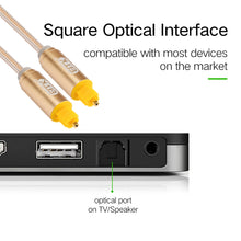 Load image into Gallery viewer, EMK 3m OD4.0mm Gold Plated Metal Head Woven Line Toslink Male to Male Digital Optical Audio Cable, Length: 3m