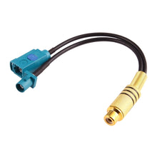 Load image into Gallery viewer, 15cm RCA Female to  FAKRA Male + FAKRA Z Type Female RG174 Cable with Spring, FAKRA Male+FAKRA Z Female RG174