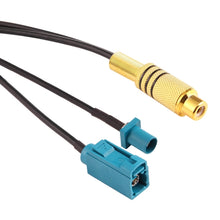 Load image into Gallery viewer, 15cm RCA Female to  FAKRA Male + FAKRA Z Type Female RG174 Cable with Spring, FAKRA Male+FAKRA Z Female RG174