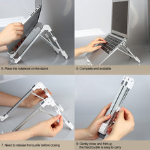 Load image into Gallery viewer, Aluminum Alloy Laptop Height Extender Holder Stand Folding Portable Computer Heat Dissipation Bracket, Size: 24.5x3.3x2.8cm