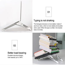 Load image into Gallery viewer, Aluminum Alloy Laptop Height Extender Holder Stand Folding Portable Computer Heat Dissipation Bracket, Size: 24.5x3.3x2.8cm