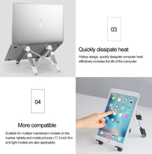 Load image into Gallery viewer, Aluminum Alloy Laptop Height Extender Holder Stand Folding Portable Computer Heat Dissipation Bracket, Size: 24.5x3.3x2.8cm