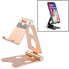 Load image into Gallery viewer, ROOSTAND R2 Aluminum Alloy Mobile Desktop Tablet Bracket Double Folding Lazy Artifact, Size: 6.4x7x9cm, R2  Rose Gold, R2  Rose Red, R2  Silver, R2 Black, R2 Champagne Gold