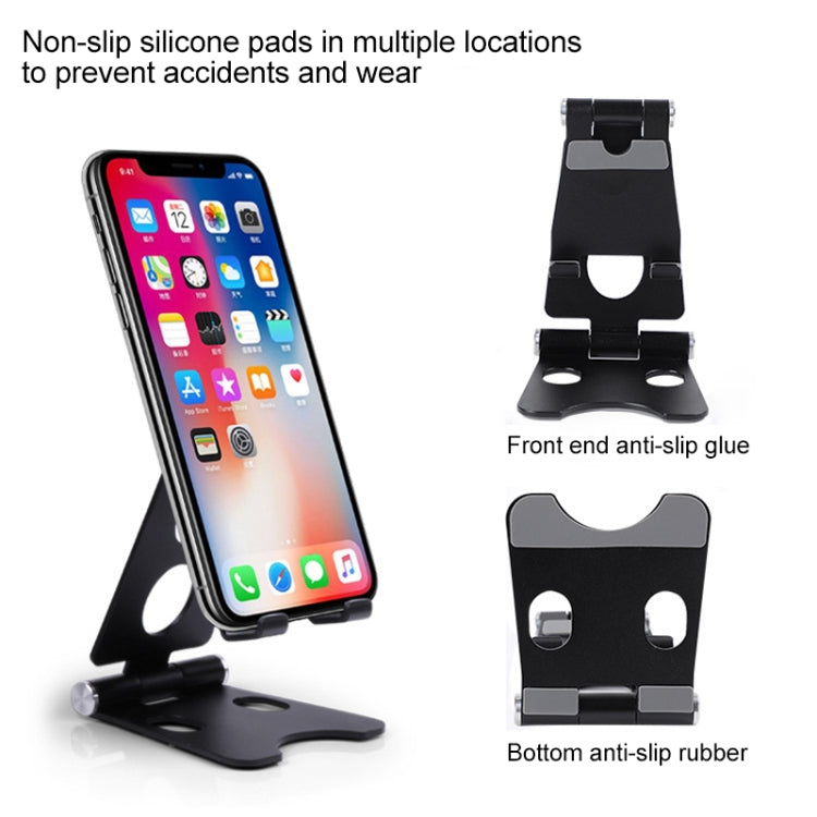 ROOSTAND R2 Aluminum Alloy Mobile Desktop Tablet Bracket Double Folding Lazy Artifact, Size: 6.4x7x9cm, R2  Rose Gold, R2  Rose Red, R2  Silver, R2 Black, R2 Champagne Gold