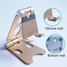 Load image into Gallery viewer, ROOSTAND R2 Aluminum Alloy Mobile Desktop Tablet Bracket Double Folding Lazy Artifact, Size: 6.4x7x9cm, R2  Rose Gold, R2  Rose Red, R2  Silver, R2 Black, R2 Champagne Gold