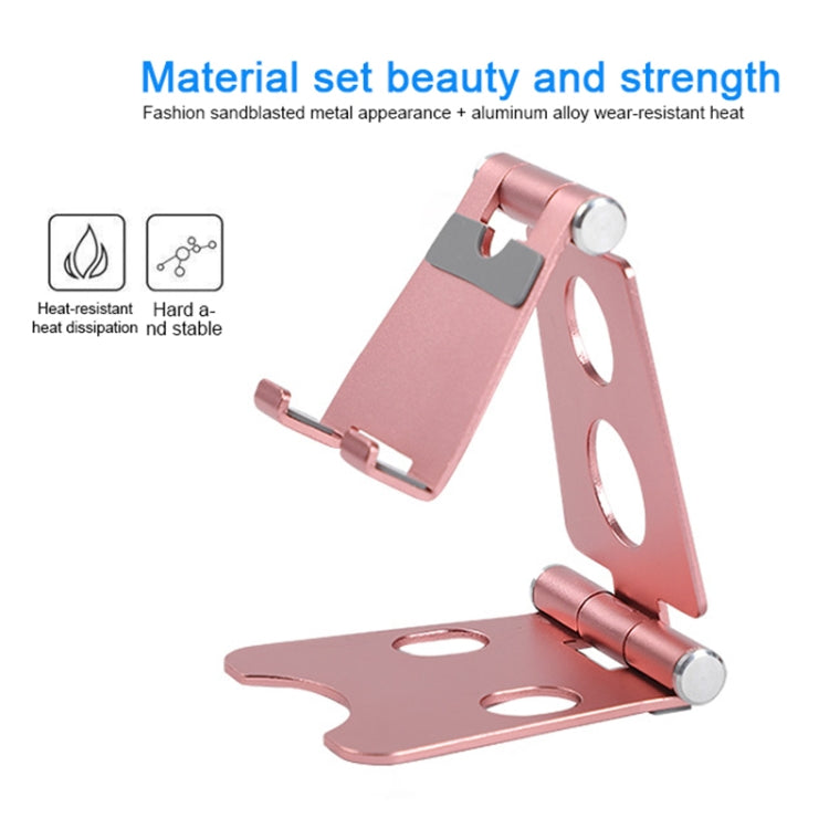ROOSTAND R2 Aluminum Alloy Mobile Desktop Tablet Bracket Double Folding Lazy Artifact, Size: 6.4x7x9cm, R2  Rose Gold, R2  Rose Red, R2  Silver, R2 Black, R2 Champagne Gold